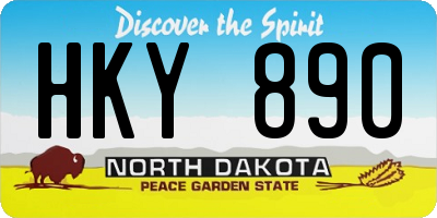 ND license plate HKY890