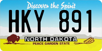 ND license plate HKY891