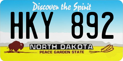 ND license plate HKY892