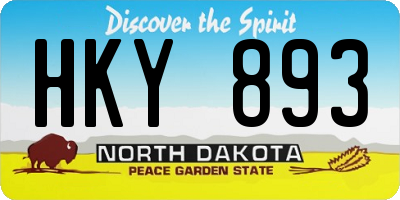 ND license plate HKY893