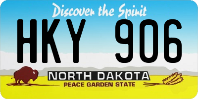 ND license plate HKY906