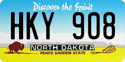 ND license plate HKY908