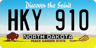 ND license plate HKY910