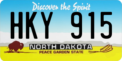 ND license plate HKY915