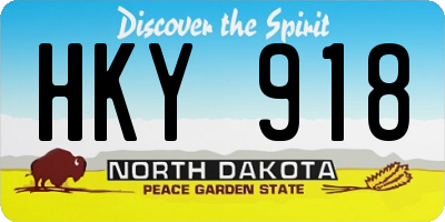 ND license plate HKY918