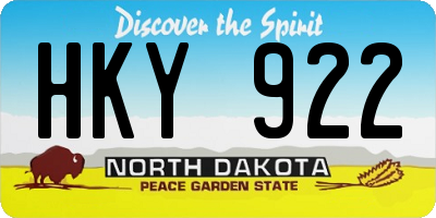 ND license plate HKY922