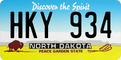 ND license plate HKY934