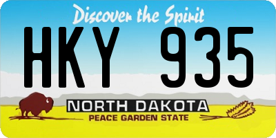 ND license plate HKY935