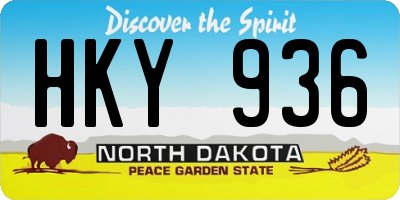 ND license plate HKY936
