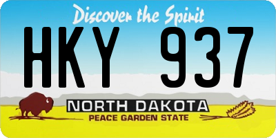 ND license plate HKY937