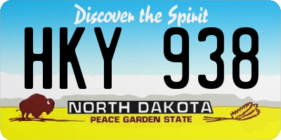 ND license plate HKY938