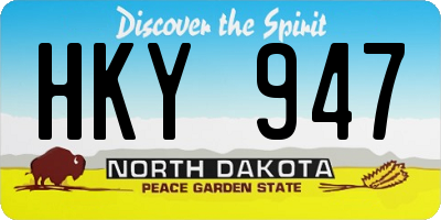 ND license plate HKY947