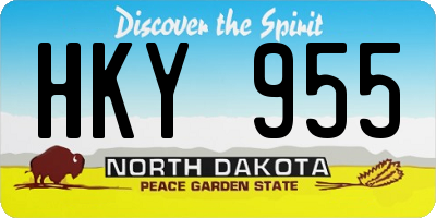 ND license plate HKY955