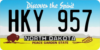 ND license plate HKY957