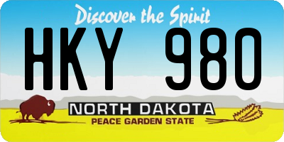 ND license plate HKY980