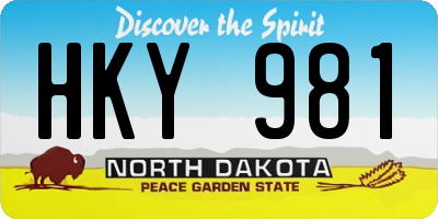 ND license plate HKY981