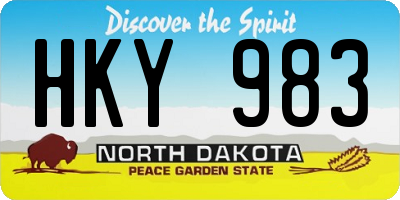 ND license plate HKY983