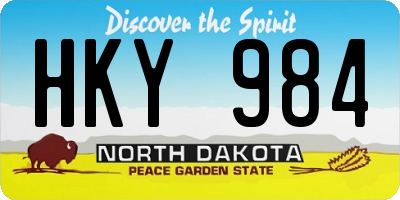 ND license plate HKY984