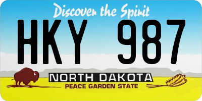 ND license plate HKY987