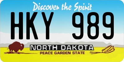 ND license plate HKY989