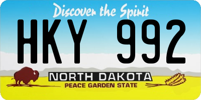 ND license plate HKY992