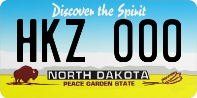 ND license plate HKZ000