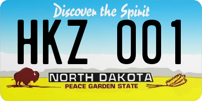 ND license plate HKZ001