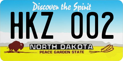 ND license plate HKZ002