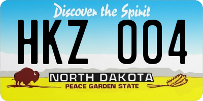 ND license plate HKZ004