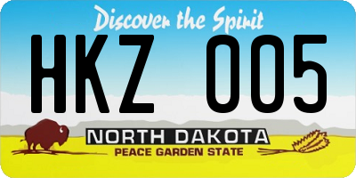 ND license plate HKZ005