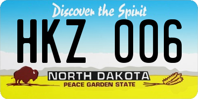 ND license plate HKZ006