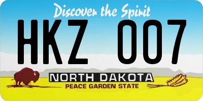 ND license plate HKZ007