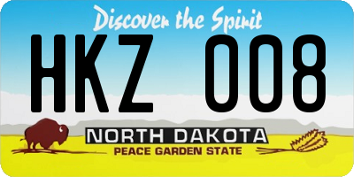 ND license plate HKZ008