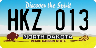 ND license plate HKZ013