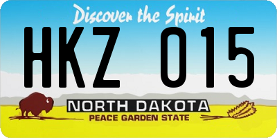 ND license plate HKZ015