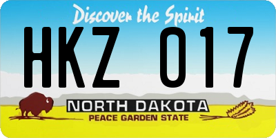 ND license plate HKZ017