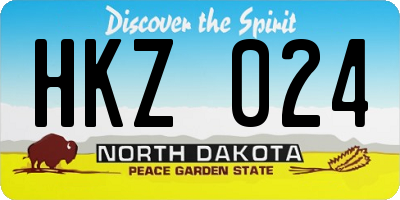 ND license plate HKZ024