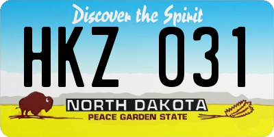 ND license plate HKZ031