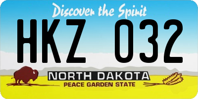 ND license plate HKZ032