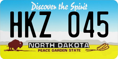ND license plate HKZ045