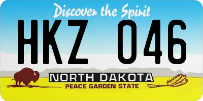 ND license plate HKZ046