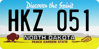 ND license plate HKZ051