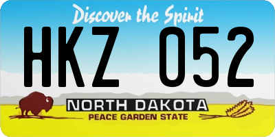 ND license plate HKZ052