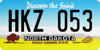 ND license plate HKZ053