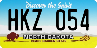 ND license plate HKZ054