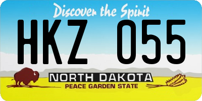 ND license plate HKZ055