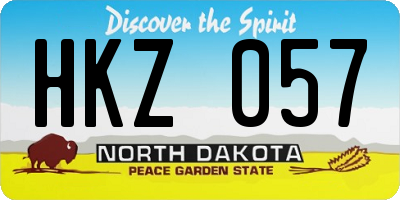 ND license plate HKZ057