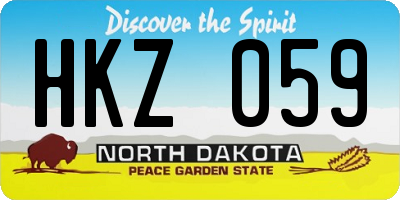 ND license plate HKZ059