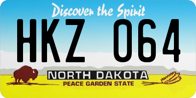 ND license plate HKZ064