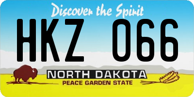 ND license plate HKZ066